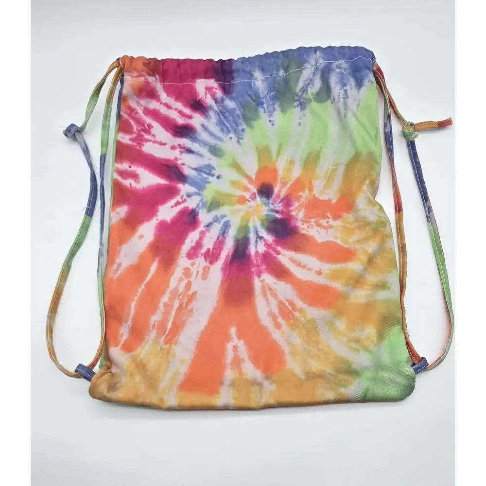 Anti Social Social Club Tie Dye Drawstring Backpack Gym Sack ASSC Multicolor